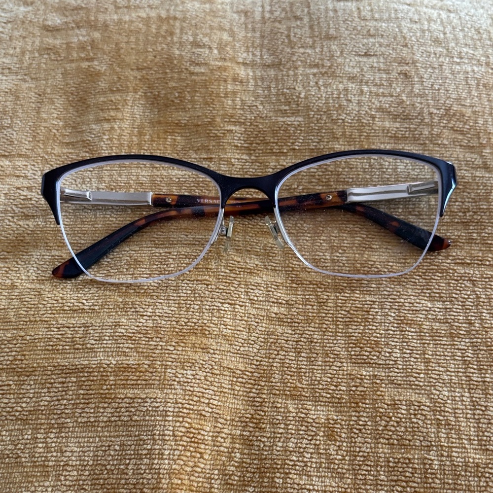 Versace Stylish Black and Brown Women's prescription ready Glasses